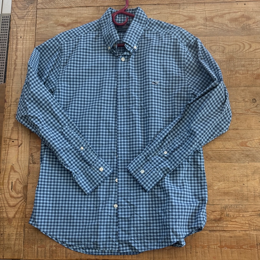 Vineyard Vines Blue Gingham Button-Down Shirt